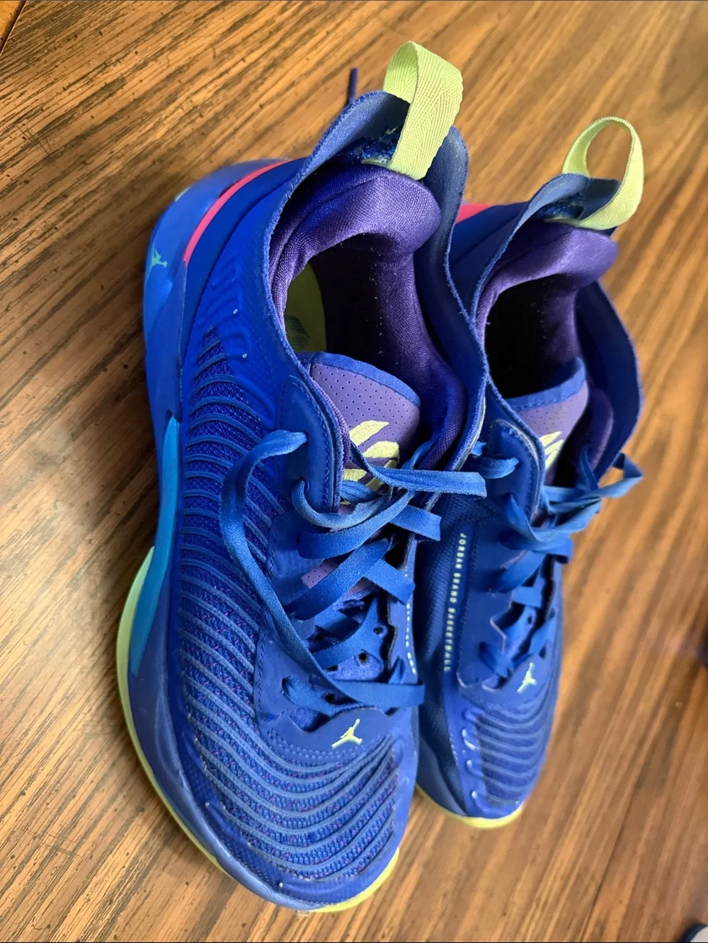 Air Jordan Luka 1 Men's Royal Blue and Lime Athletic Sneakers